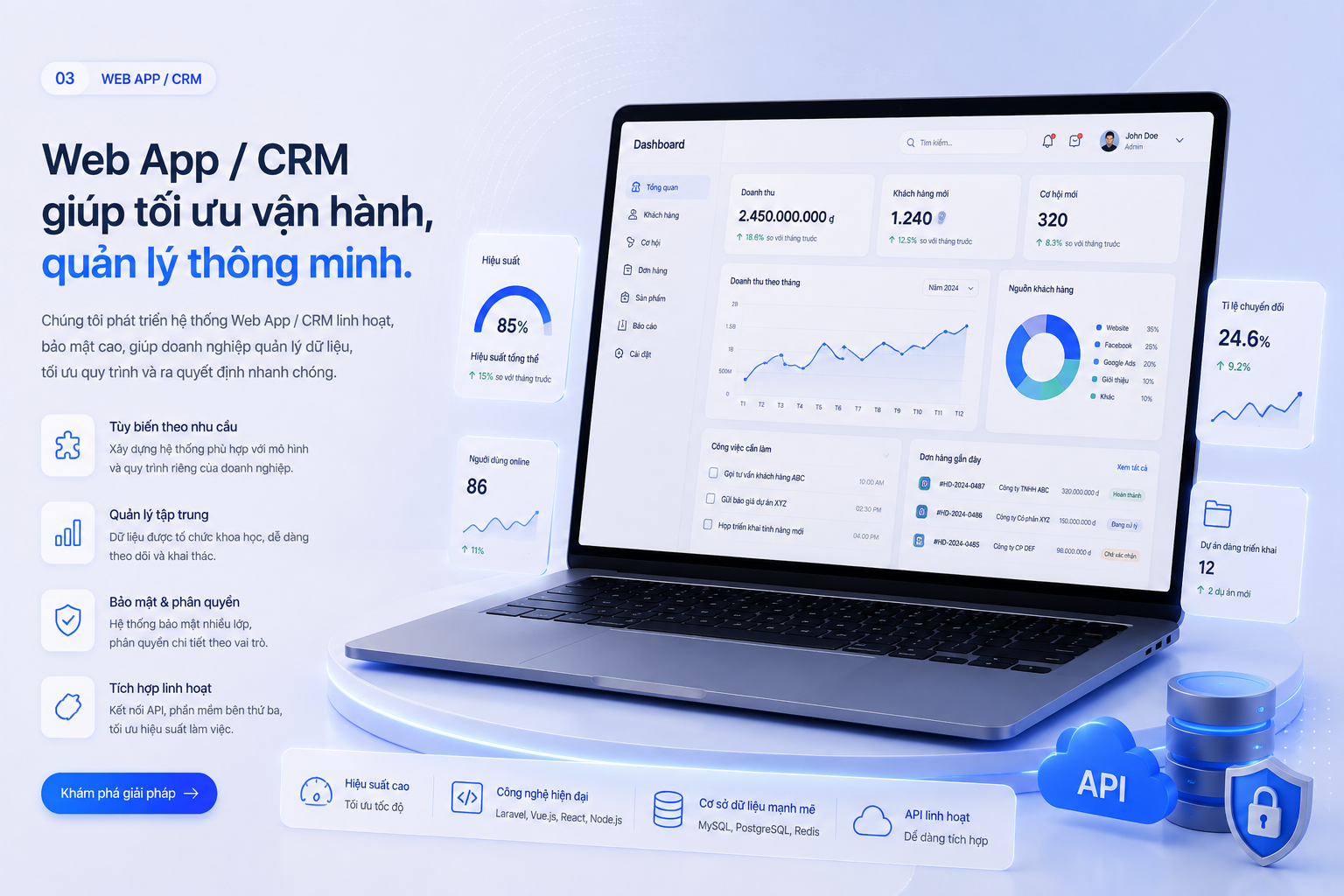 Thiết kế hệ thống Web App và CRM